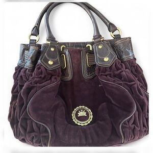 Juicy couture vintage bag Plush Suede Ruched Satchel Bag in Plum